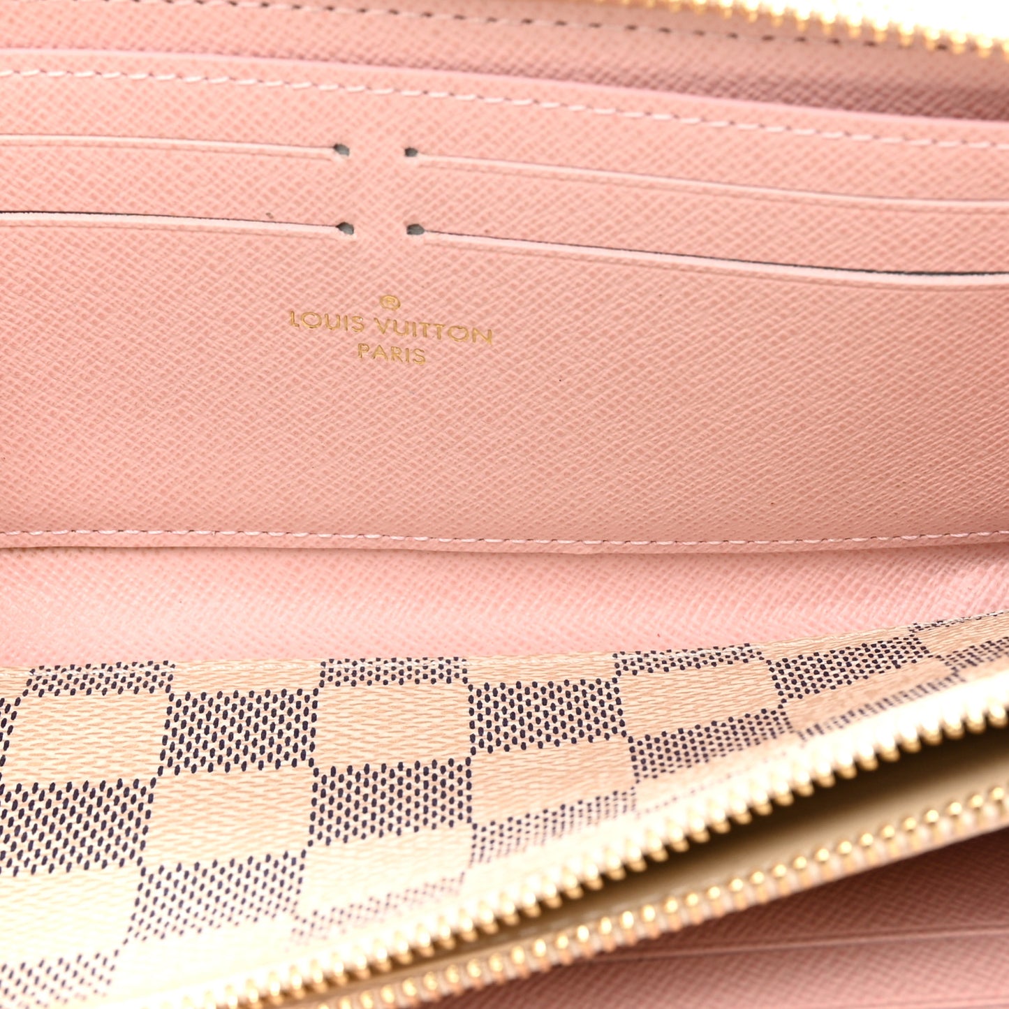 Damier Azur Clemence Wallet Rose Ballerine