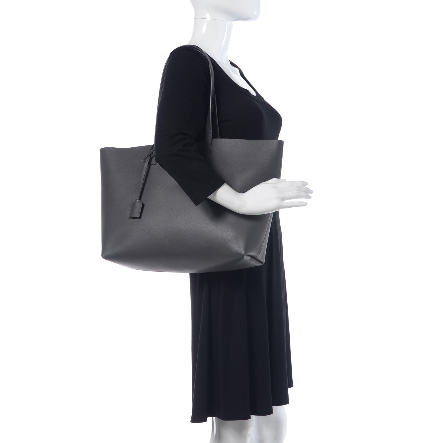 Saint Laurent Calfskin Large Shopping Tote Dark Grey 2 of 11