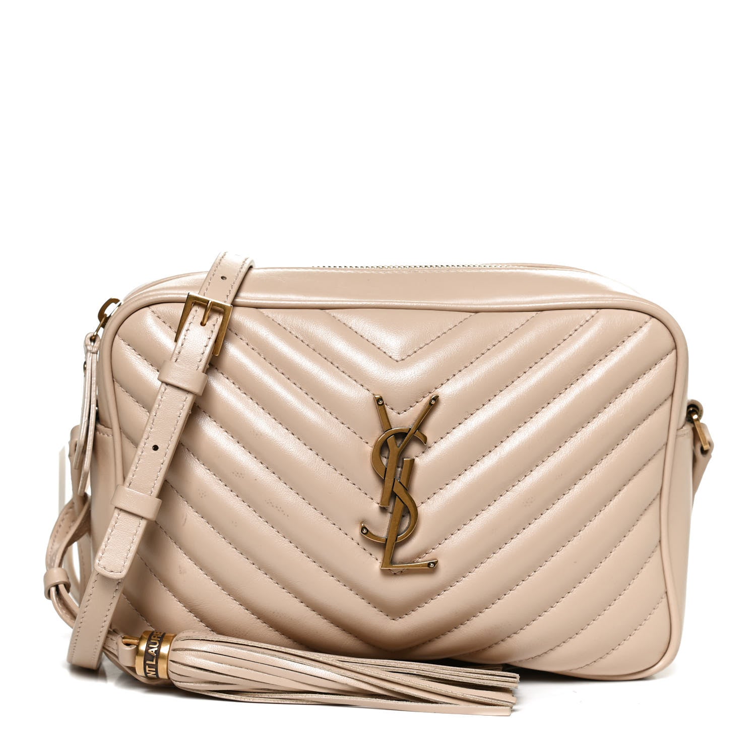 Saint Laurent Calfskin Matelasse Monogram Lou Camera Bag Nude Powder 1 of 11