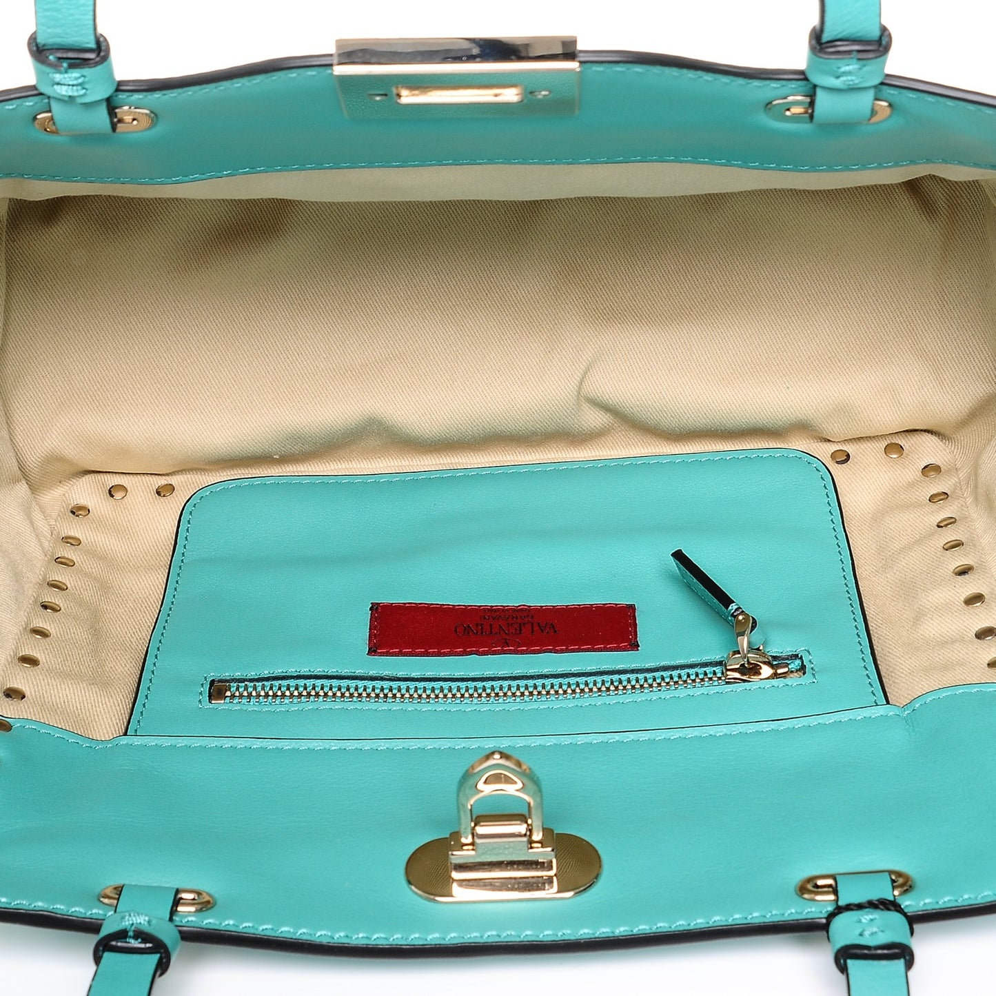 Vitello Small Rockstud Tote Colibri