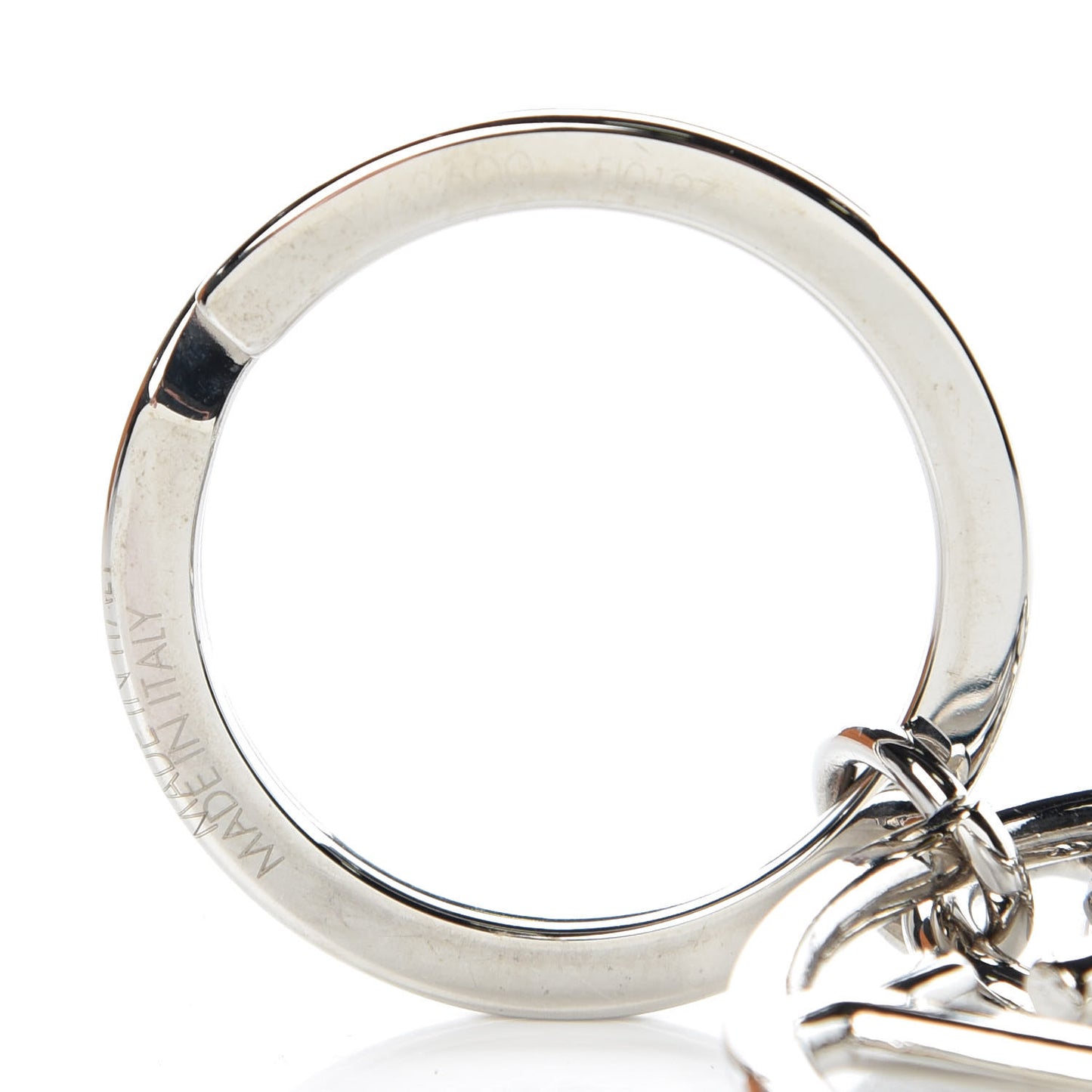 LV Circle Bag Charm Key Holder Silver