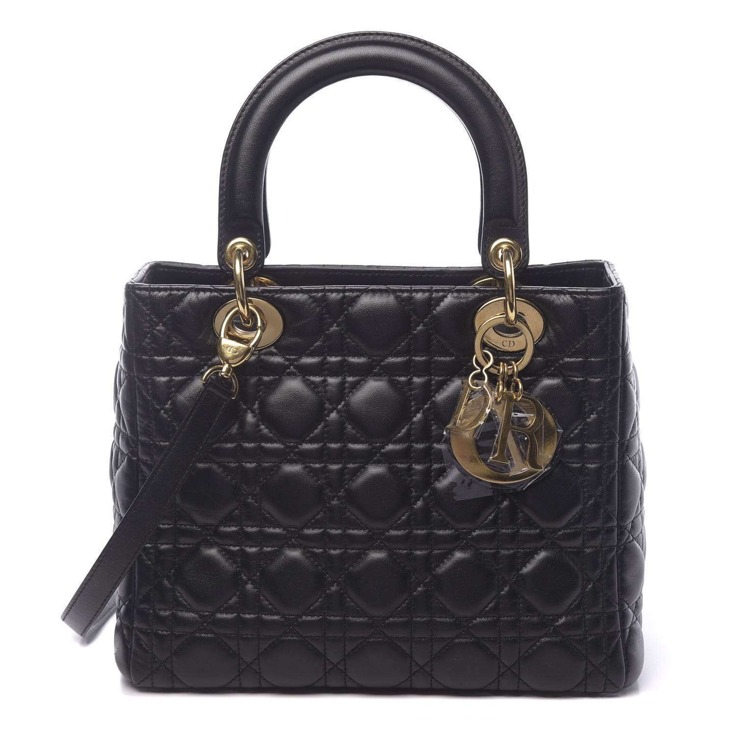 Christian Dior Lambskin Cannage Medium Lady Dior Black 1 of 10