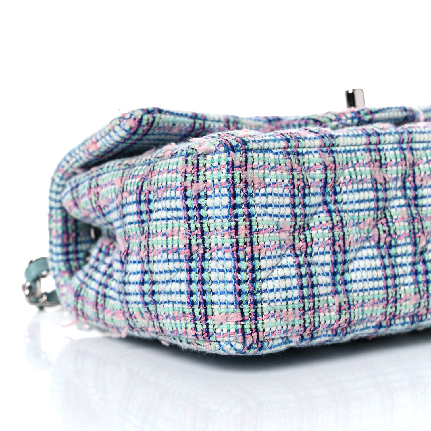 Chanel Tweed Quilted Mini Rectangular Flap Blue 8 of 9