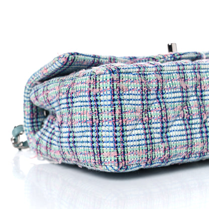 Chanel Tweed Quilted Mini Rectangular Flap Blue 8 of 9