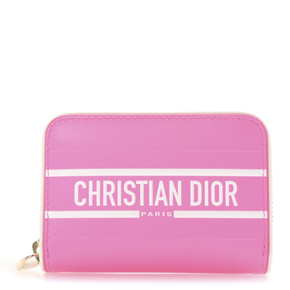 Christian Dior Calfskin Vibe Voyageur Card Holder Fluorescent Pink 1 of 8