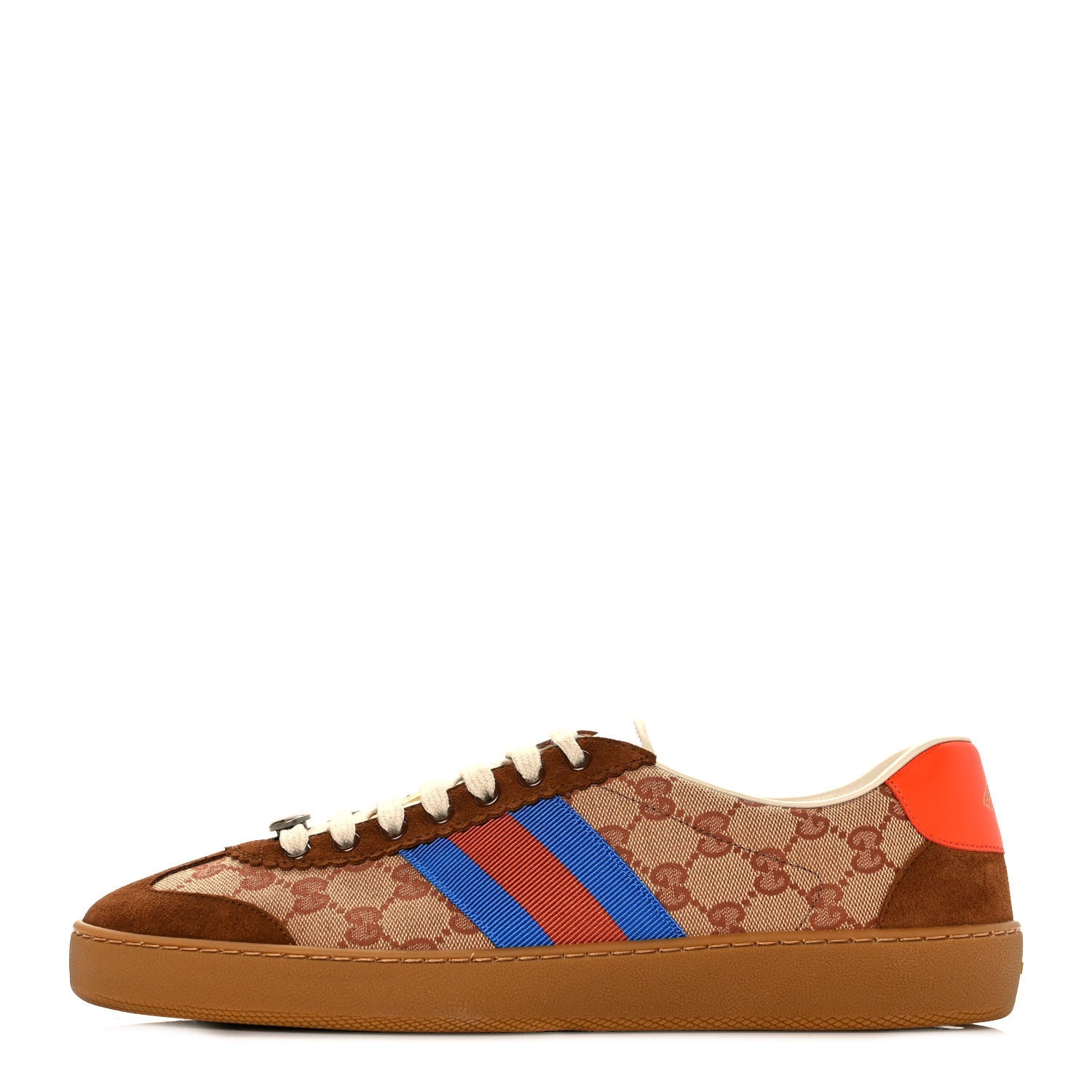 Gucci GG Monogram Suede Web Mens G74 Sneakers 11.5 Beige Ruggine Cuir 1 of 10