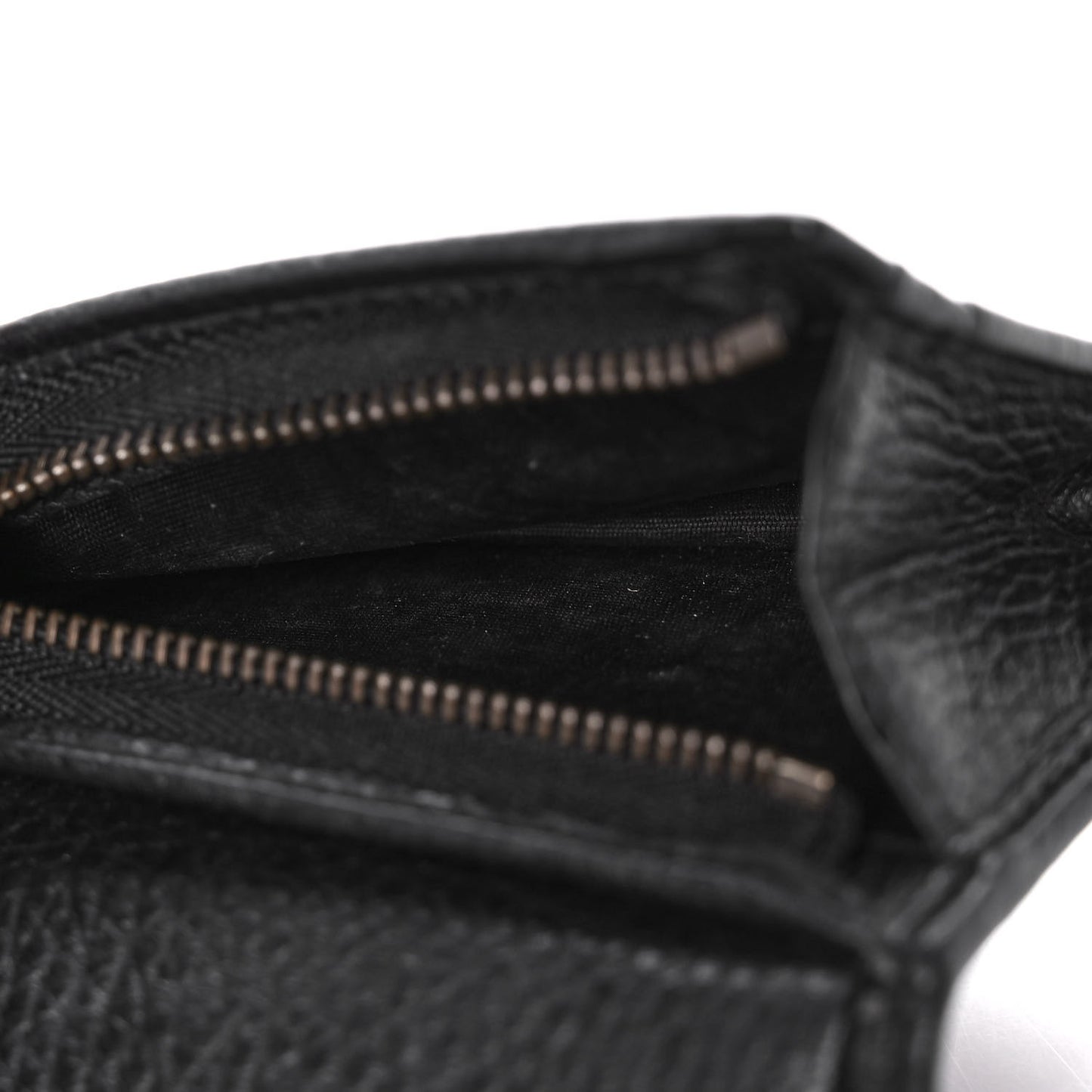 Pebbled Calfskin Butterfly Card Case Black