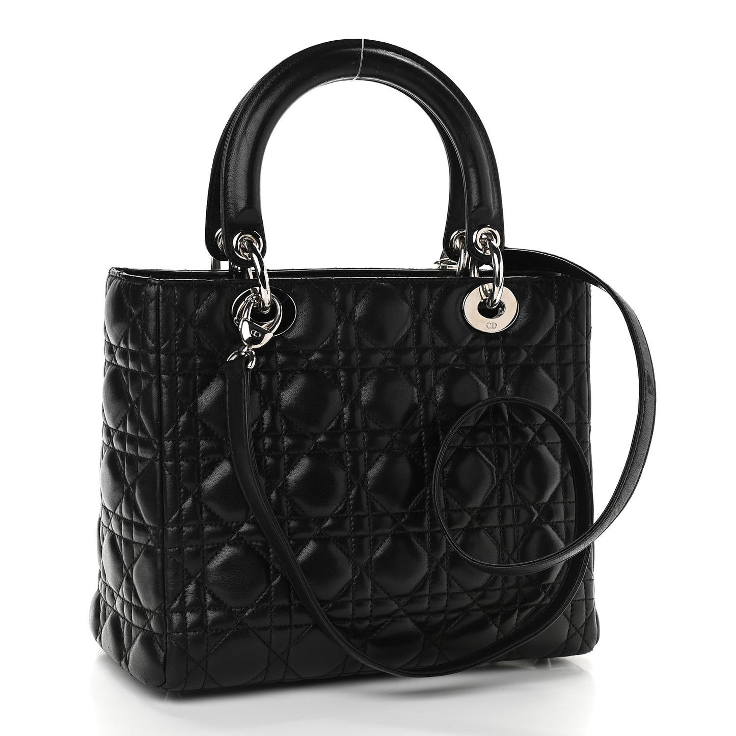 Lambskin Cannage Medium Lady Dior Black