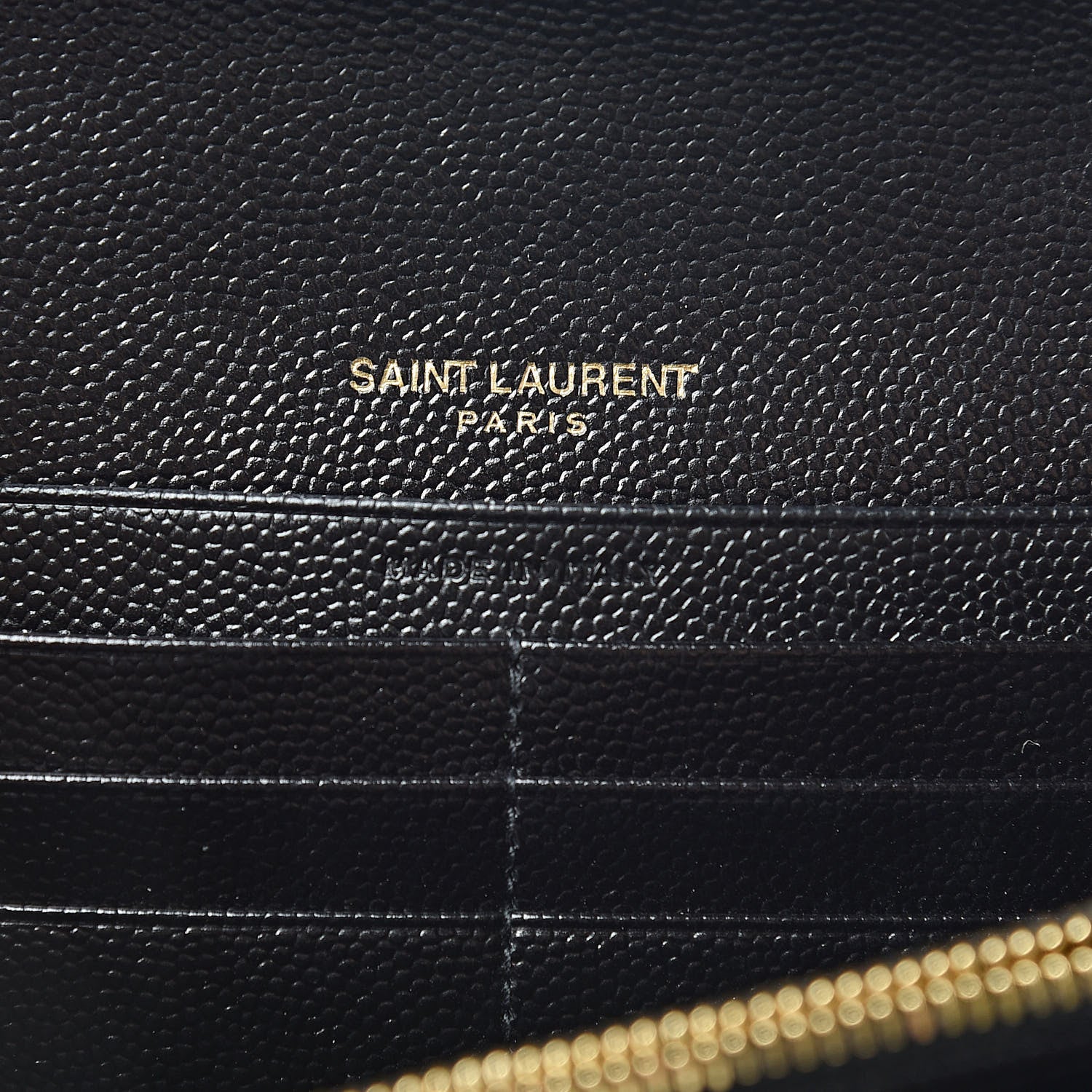 Saint Laurent Grain De Poudre Matelasse Chevron Monogram Flap Wallet Black 6 of 11