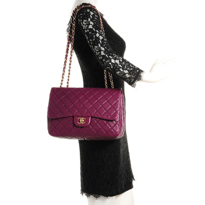 Chanel Lambskin Quilted Jumbo Single Flap Purple 2 of 8