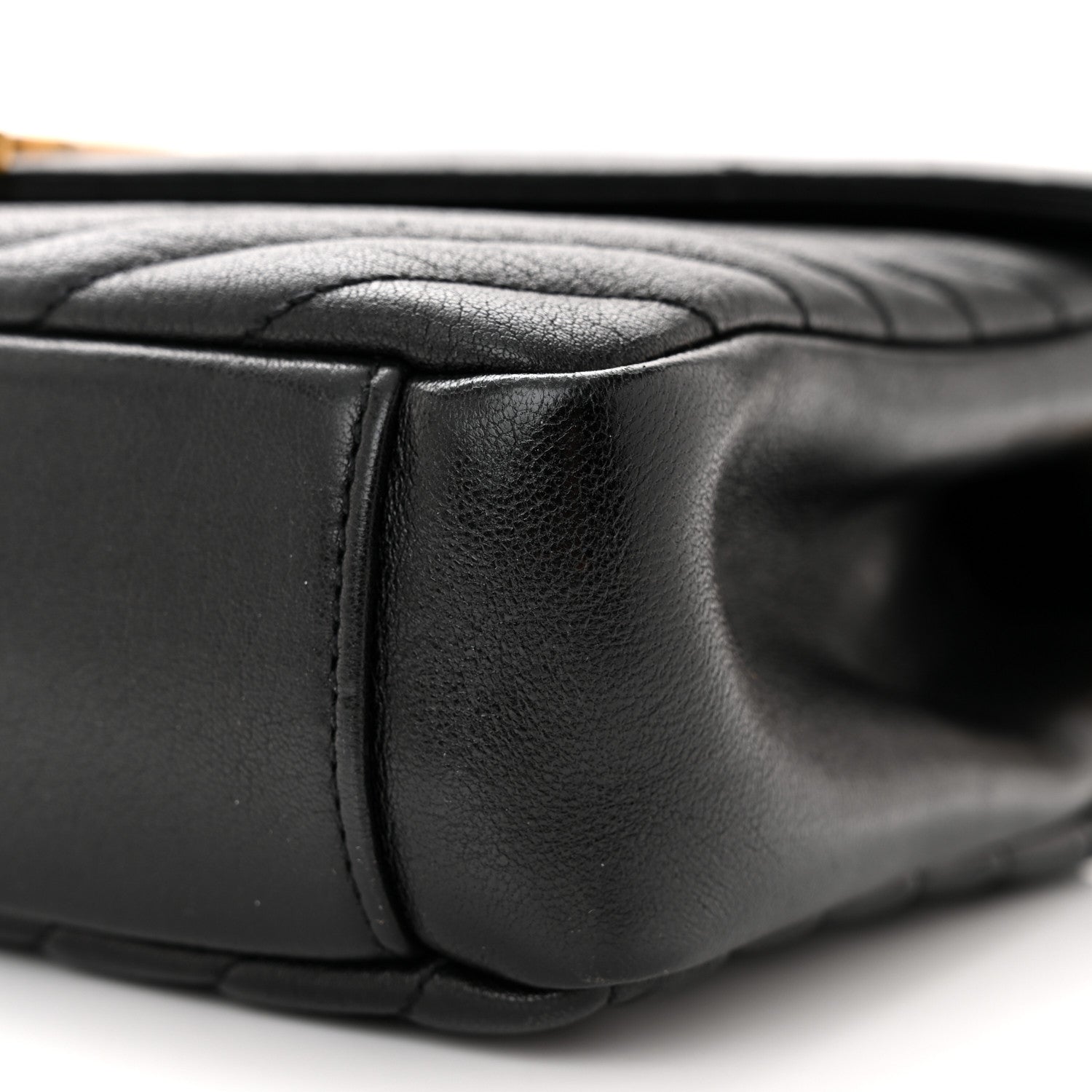 Saint Laurent Sheepskin Matelasse Chevron Monogram Medium College Bag Black 10 of 10