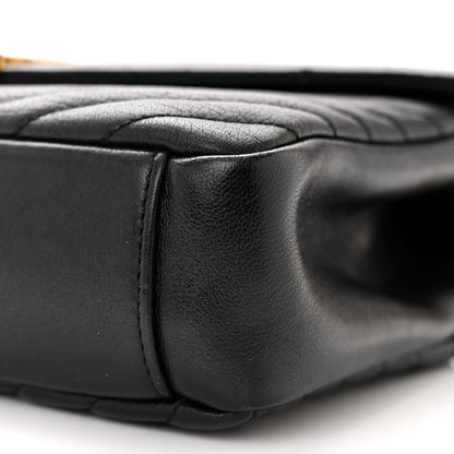 Saint Laurent Sheepskin Matelasse Chevron Monogram Medium College Bag Black 10 of 10