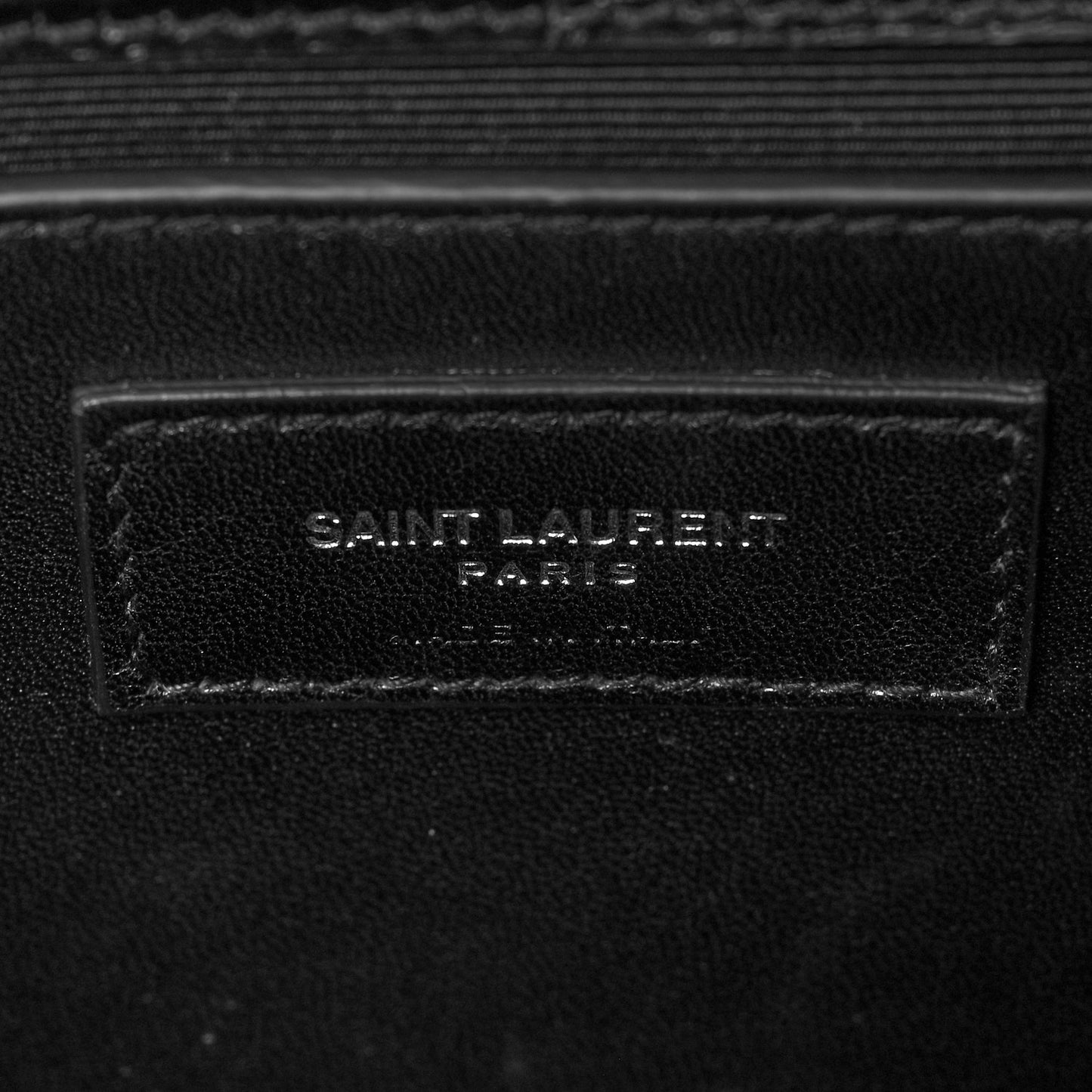 Calfskin Crocodile Embossed Medium Classic Monogram Kate Tassel Satchel Black