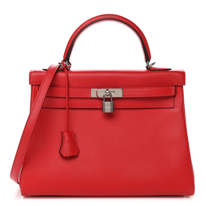 Hermes Evercolor Verso Kelly Retourne 32 Rouge De Coeur Rouge Piment 1 of 11