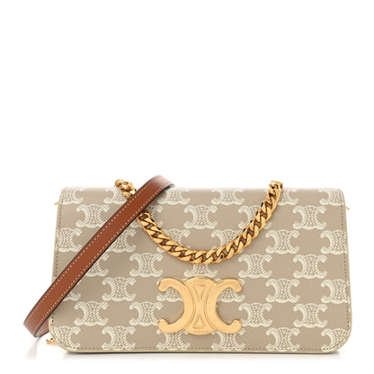 Celine Canvas Calfskin Triomphe Multipochette Grege 1 of 10