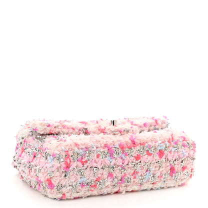 Chanel Tweed Quilted Mini Rectangular Flap Light Pink Silver Blue 4 of 11