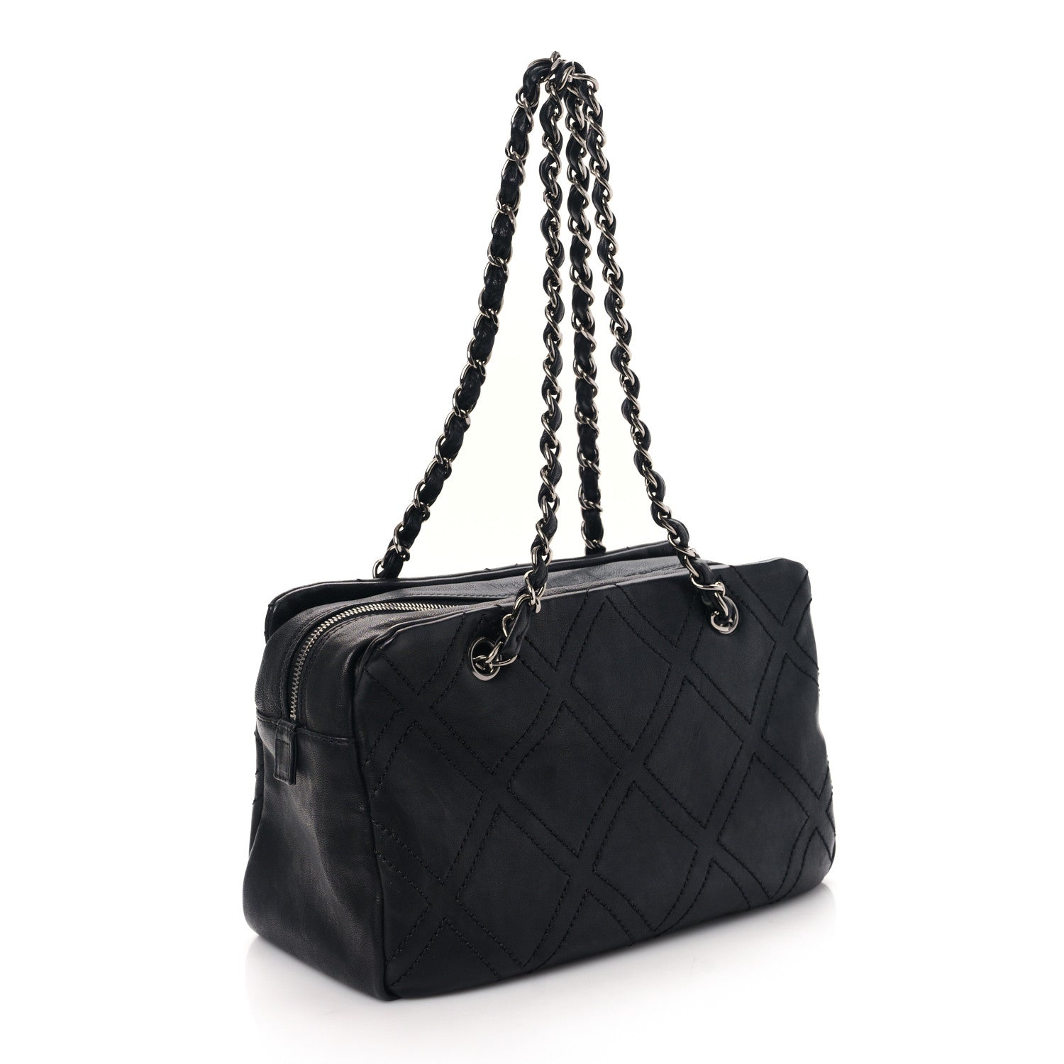 Chanel Calfskin Small Diamond Stitch Tote Black 3 of 9