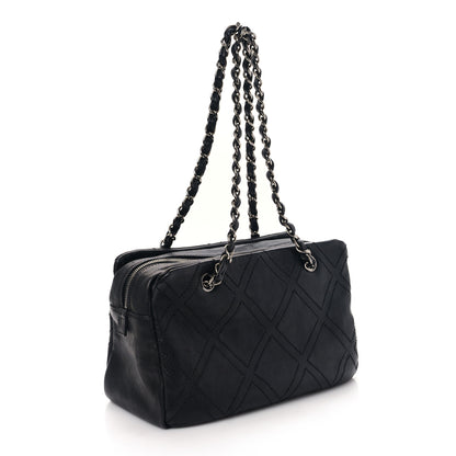 Chanel Calfskin Small Diamond Stitch Tote Black 3 of 9
