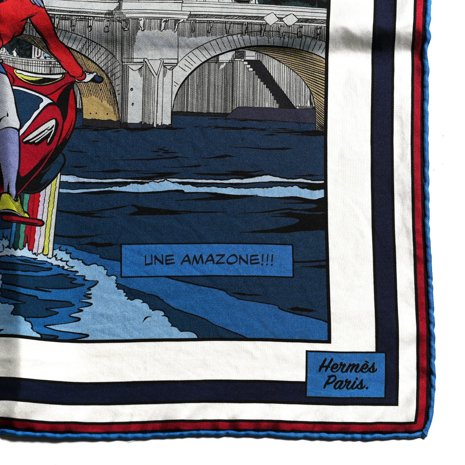 Hermes Silk Carre Wow Double Face Scarf 90 Bleu Vert Bleu Dur 5 of 7