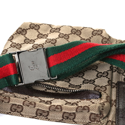 Gucci GG Monogram Web Double Pocket Belt Bag Dark Brown 19 of 25
