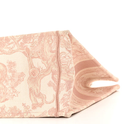 Christian Dior Canvas Embroidered Medium Dioriviera Toile De Jouy Book Tote Rose 9 of 10