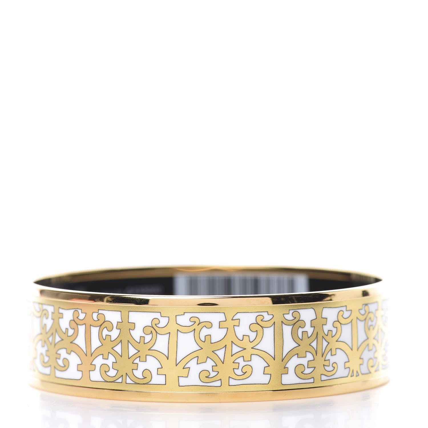 Hermes Enamel Printed Wide Balcons du Guadalquivir Bracelet 70 Gold 3 of 6