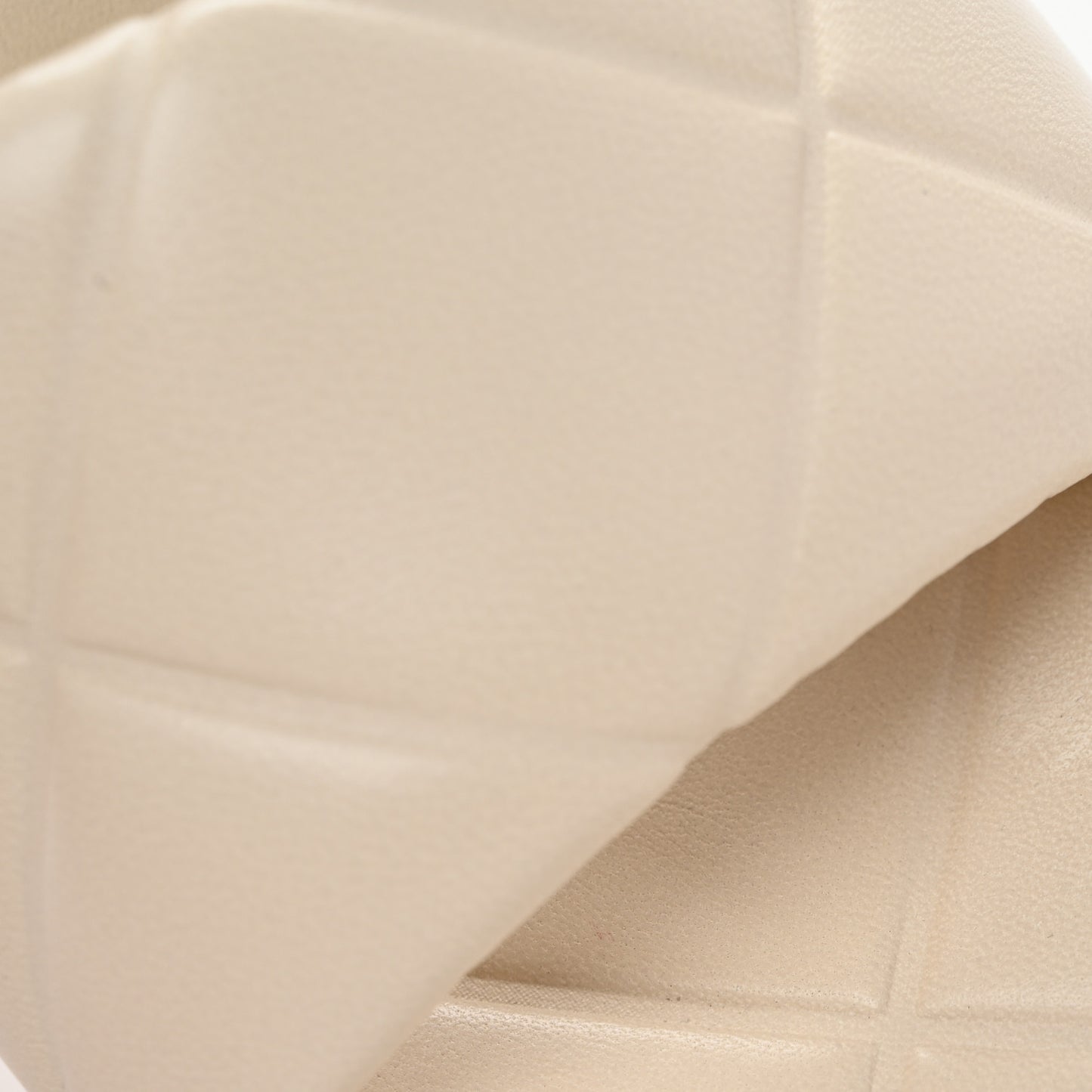 Nappa Quilted Rubber Lido Mule Sandals 37 Sea Salt