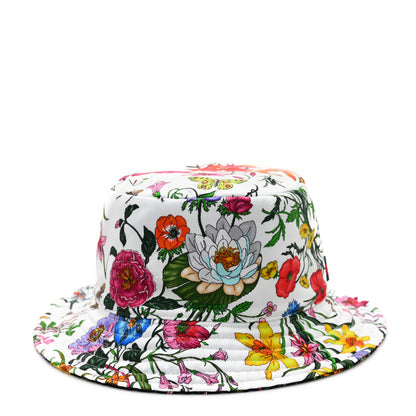 Gucci Silk Monogram Bob Reversible Flora Bucket Hat L White Multicolor 9 of 11