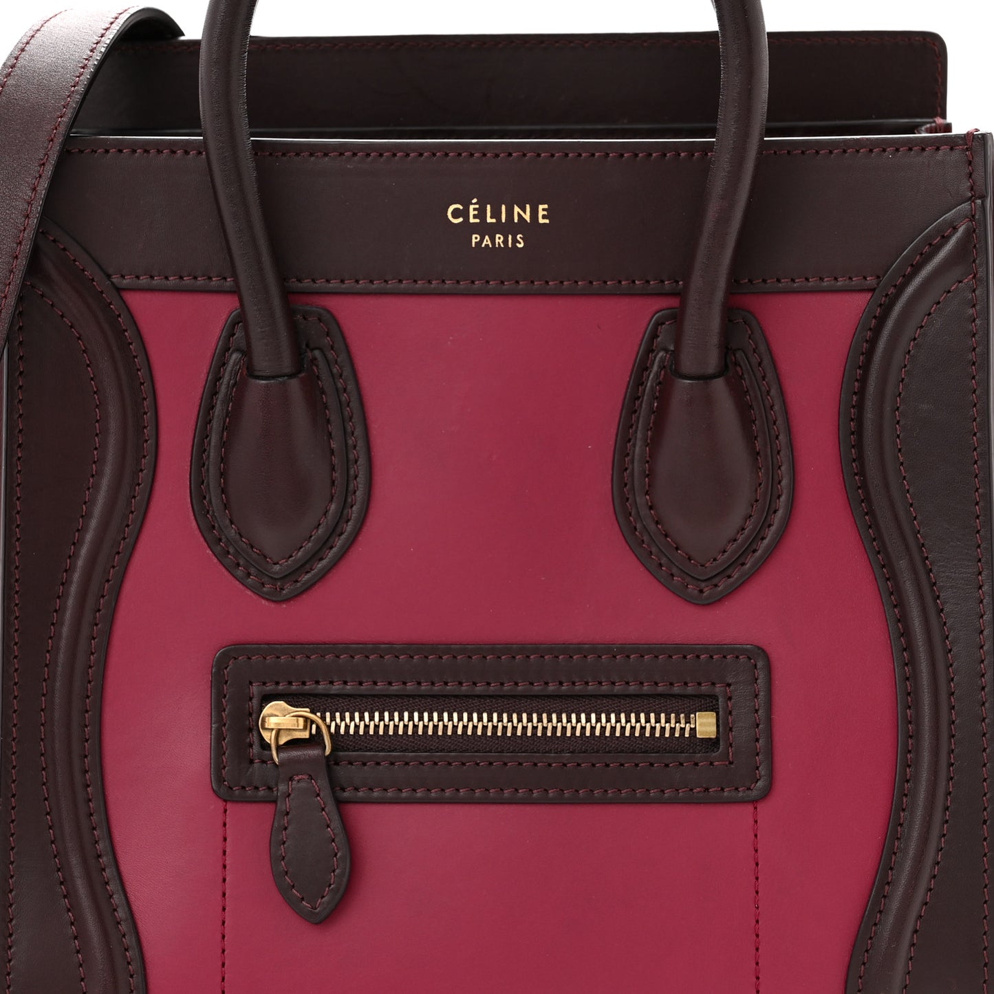 Satin Calfskin Nano Tri-Color Luggage Purple Orchid