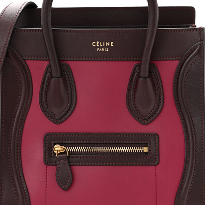 Celine Satin Calfskin Nano Tri-Color Luggage Purple Orchid 7 of 9