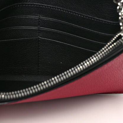 Loewe Grained Calfskin Anagram Wallet on Chain Raspberry Wild Rose 11 of 12