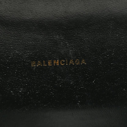 Balenciaga Shiny Calfskin Crocodile Embossed Hourglass Top Handle Bag XS Black 6 of 9