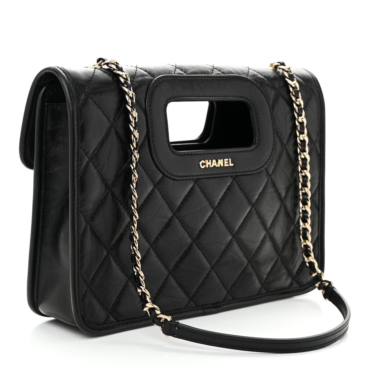 Chanel Aged Calfskin Charms Flap Bag Black 3 of 11