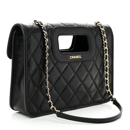 Chanel Aged Calfskin Charms Flap Bag Black 3 of 11