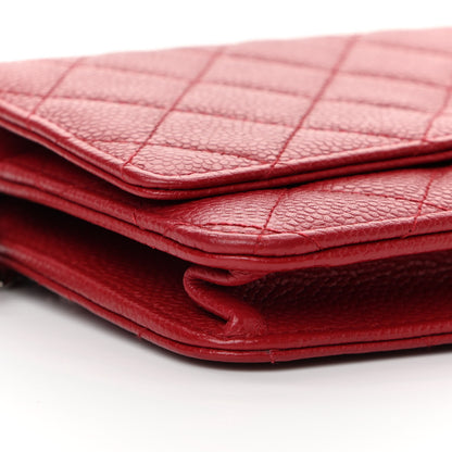 Chanel Caviar Quilted Wallet On Chain WOC Red 18 of 25