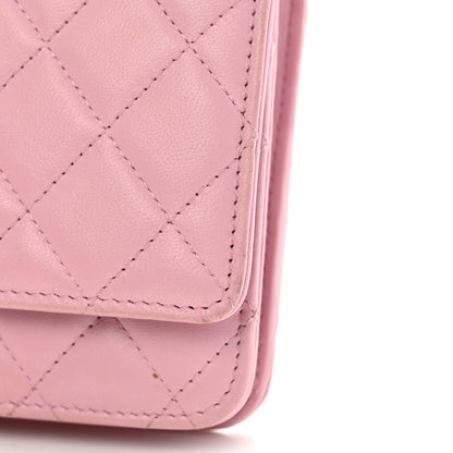 Chanel Lambskin Quilted Trendy CC Wallet On Chain WOC Pink 12 of 13