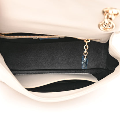 Bulgari Calfskin Matelasse Small Serpenti Cabochon Shoulder Bag White 5 of 12