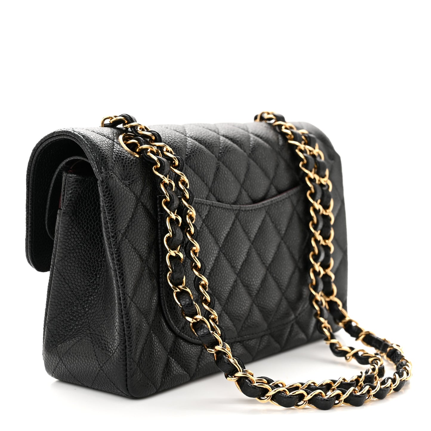 Caviar Quilted Small Double Flap Black