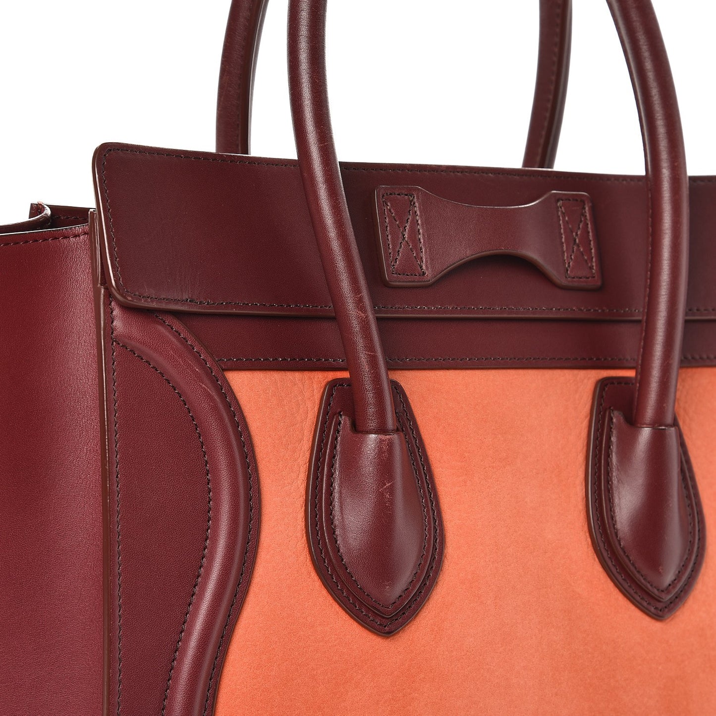 Bullhide Calfskin Micro Bi-Color Luggage Vermillion
