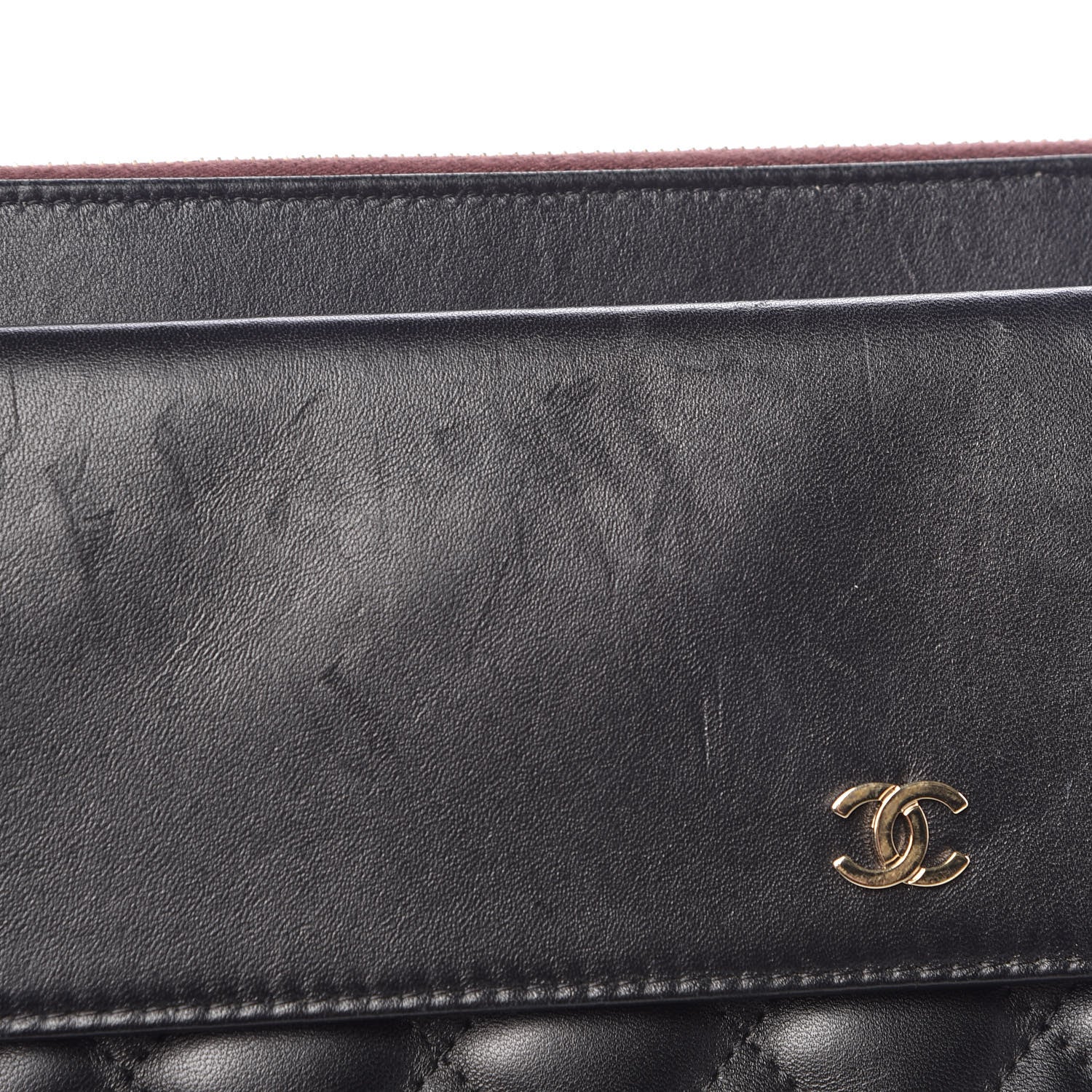 Chanel Lambskin Quilted Large Flap Cosmetic Case Black 11 of 13