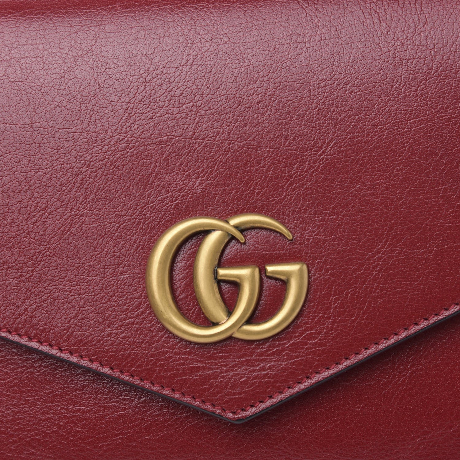 Gucci Calfskin Diagonal GG Medium Thiara Double Envelope Shoulder Bag Black Red 9 of 12