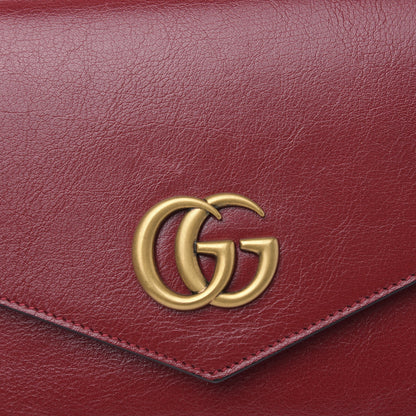 Gucci Calfskin Diagonal GG Medium Thiara Double Envelope Shoulder Bag Black Red 9 of 12