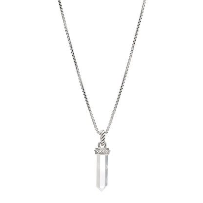 David Yurman Sterling Silver 14K Yellow Gold Rock Crystal Enhancer Pendant Necklace 1 of 4