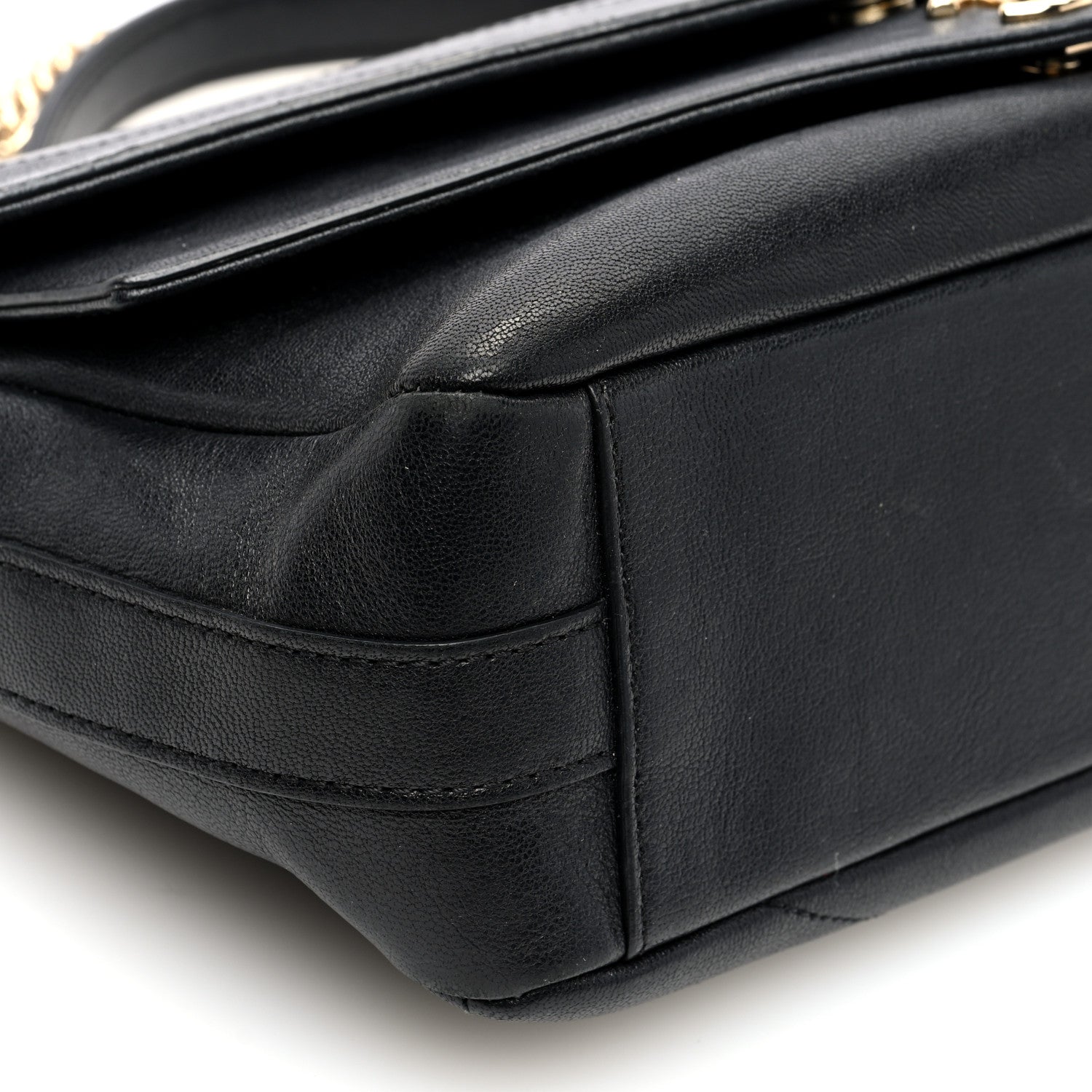 Chanel Sheepskin Chevron Quilted Mini Double Chevron Flap Black 9 of 10