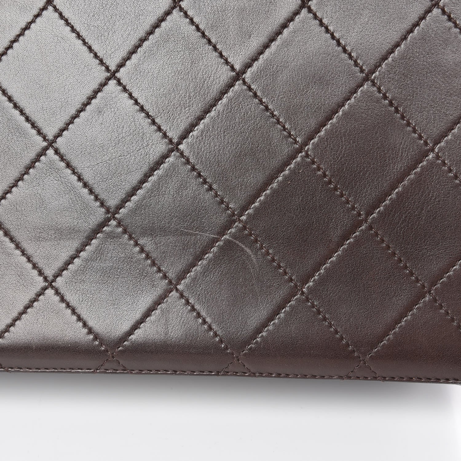 Chanel Calfskin Stitched CC Tote Dark Brown 19 of 20
