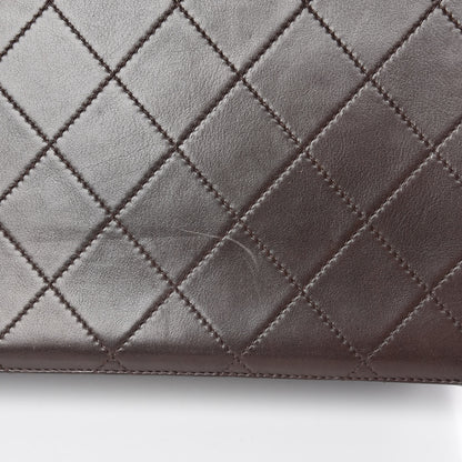 Chanel Calfskin Stitched CC Tote Dark Brown 19 of 20