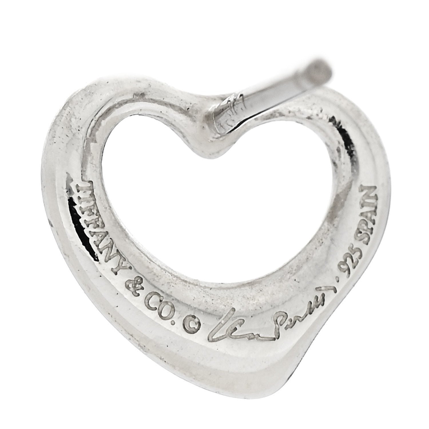 Tiffany Sterling Silver Elsa Peretti 11mm Open Heart Earrings 4 of 4