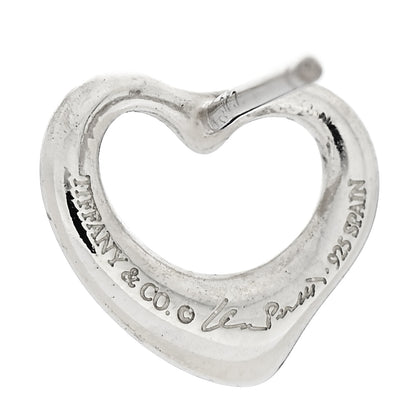 Tiffany Sterling Silver Elsa Peretti 11mm Open Heart Earrings 4 of 4