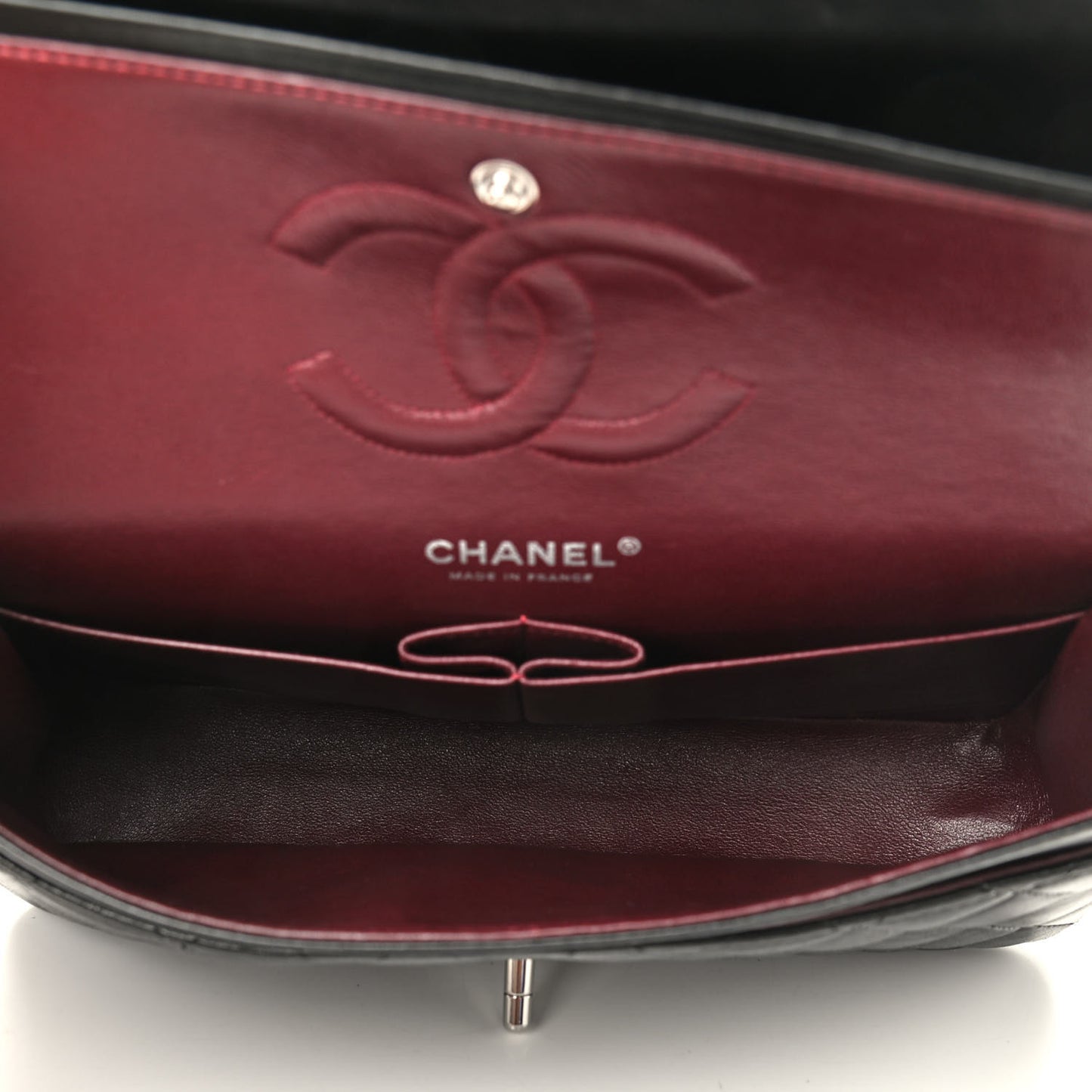 Lambskin Quilted Medium Double Flap Black