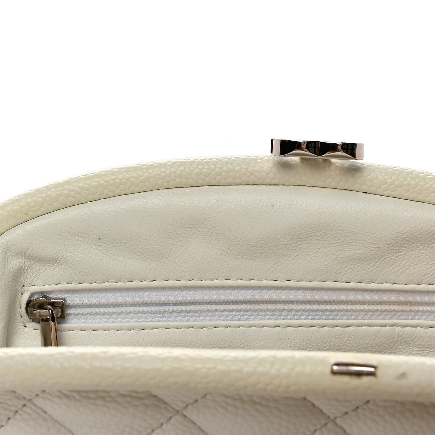 Caviar Quilted Timeless Clutch White
